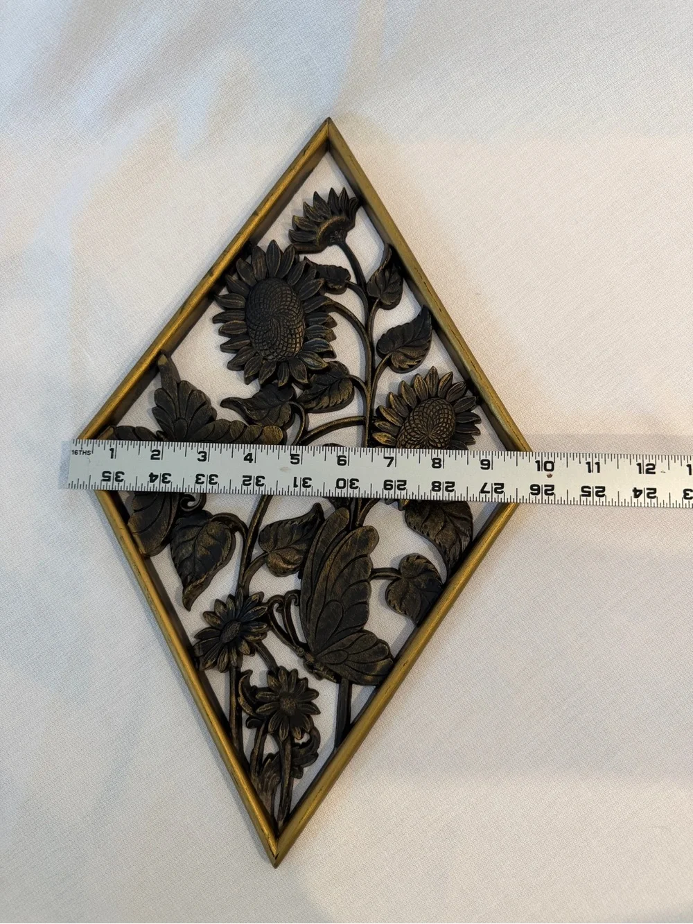 Vintage 1972 Burwood Wall Plaques Set of 4 Birds Sunflowers Grapes MCM Diamond